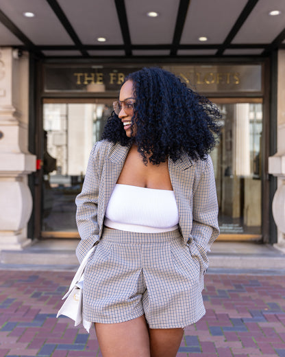 Oversized Plaid Boyfriend Blazer