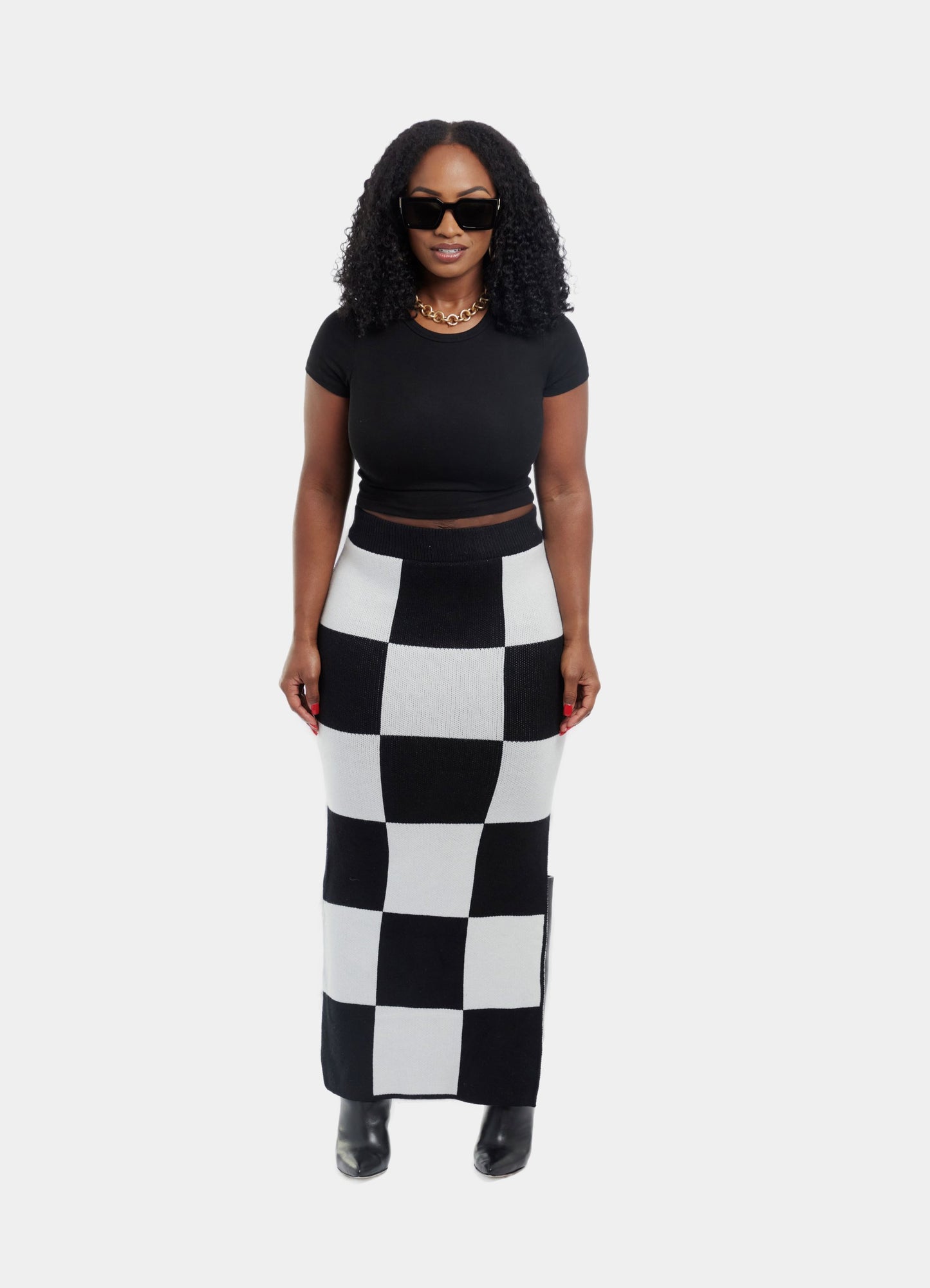 Black and White Maxi Skirt